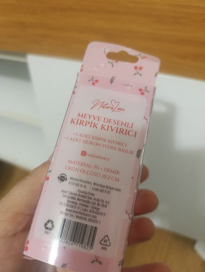 Meyve Desenli Pembe Kirpik Kıvırıcı - Görsel 4