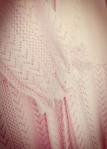 Şeker pembesi, el işi sabahlık  - Görsel 6