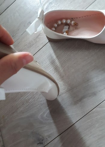 İnci Detaylı Beyaz Kız Çocuk Babet - Görsel 7