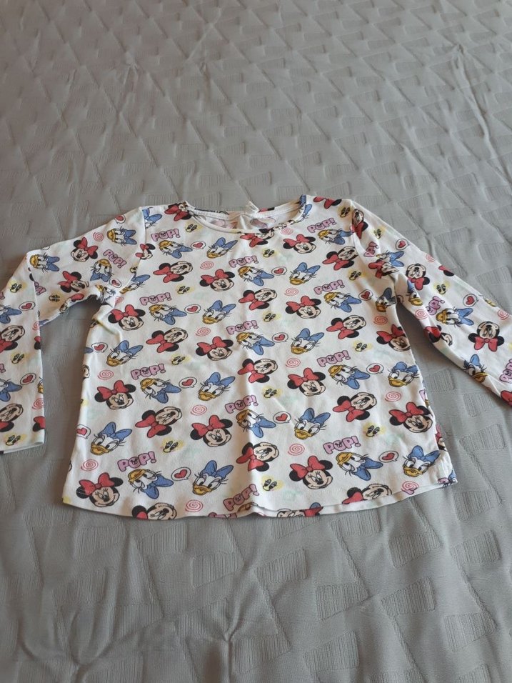 Beyaz Baskılı Uzun Kollu Kız Tişörtü - Görsel 2