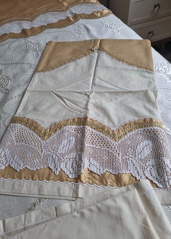 Yatak örtüsü
 el örgüsü pike takımı - Görsel 2