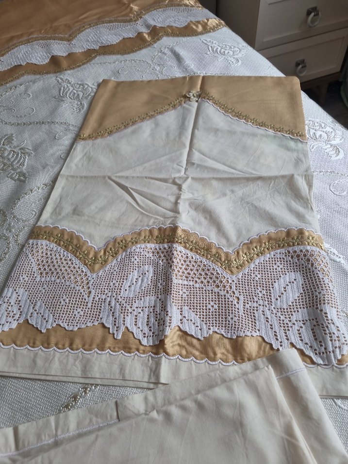 Yatak örtüsü
 el örgüsü pike takımı - Görsel 2