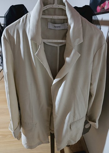 Bej Keten  Kadın Blazer Ceket - Görsel 2