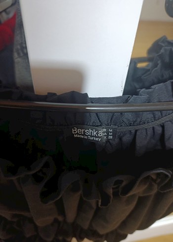 Siyah Straplez Fırfırlı Gotik Mini Bluz - Görsel 3