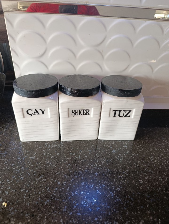 Ahşap Kapaklı Beyaz Baharatlık Seti - Görsel 2