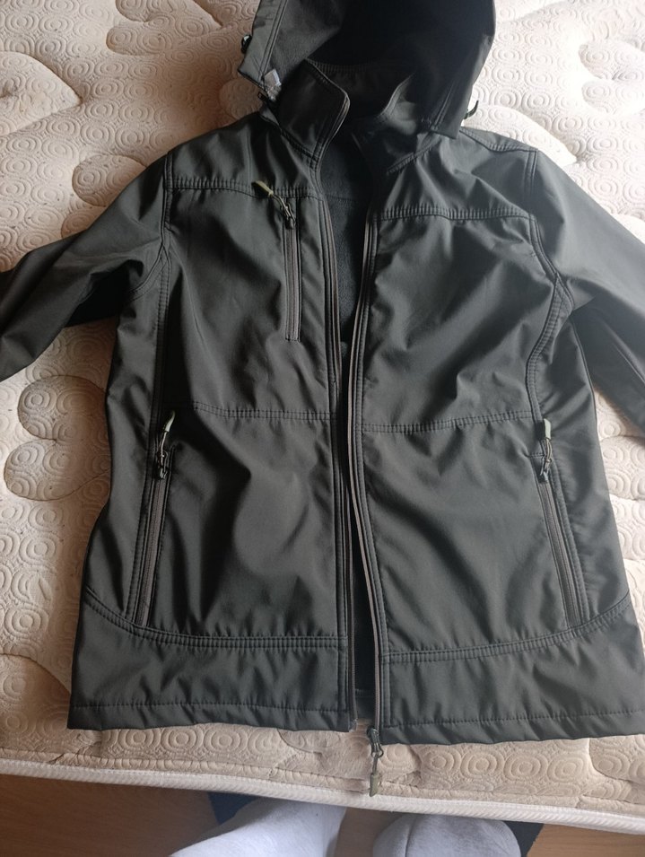 haki renkli Erkek Sokak Stili Fermuarlı Ceket - Görsel 2