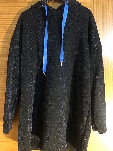 Siyah simli sweatshirt