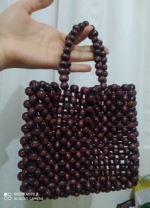 Boncuklu vintage canta