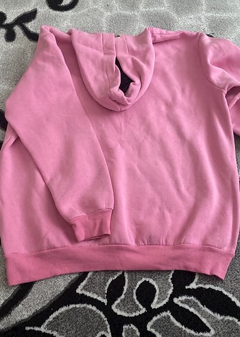 Pembe Kapüşonlu Kadın Sweatshirt - Görsel 3