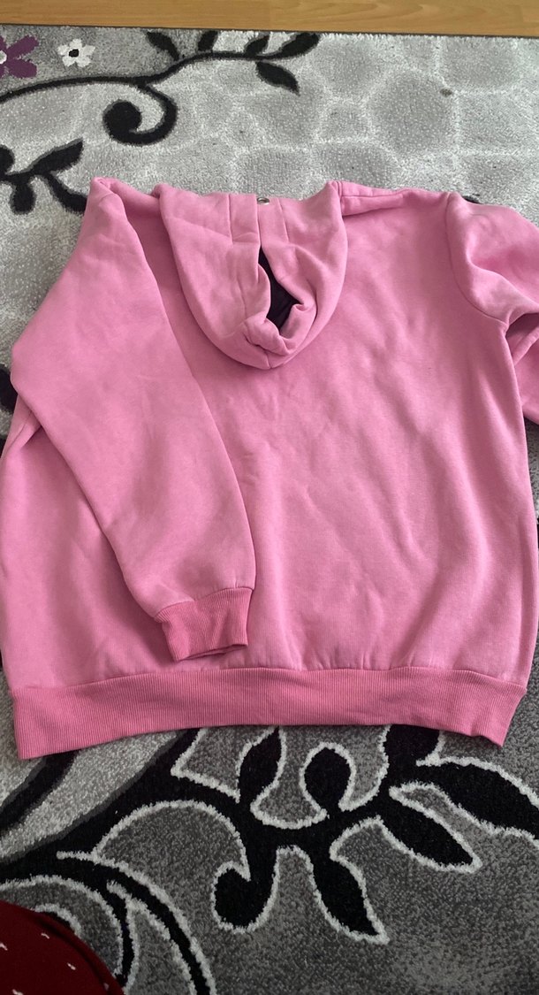 Pembe Kapüşonlu Kadın Sweatshirt - Görsel 3