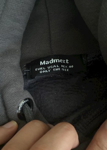 Gri Baskılı Kapüşonlu Sweatshirt - Görsel 2