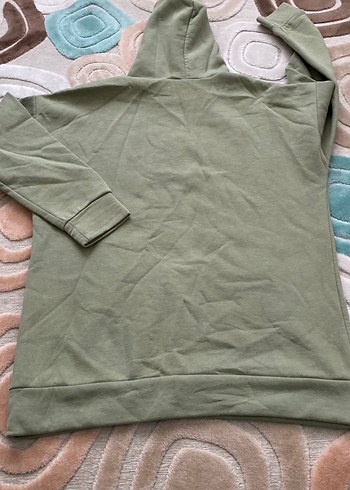 Açık yeşil kapşonlu sweat - Görsel 3