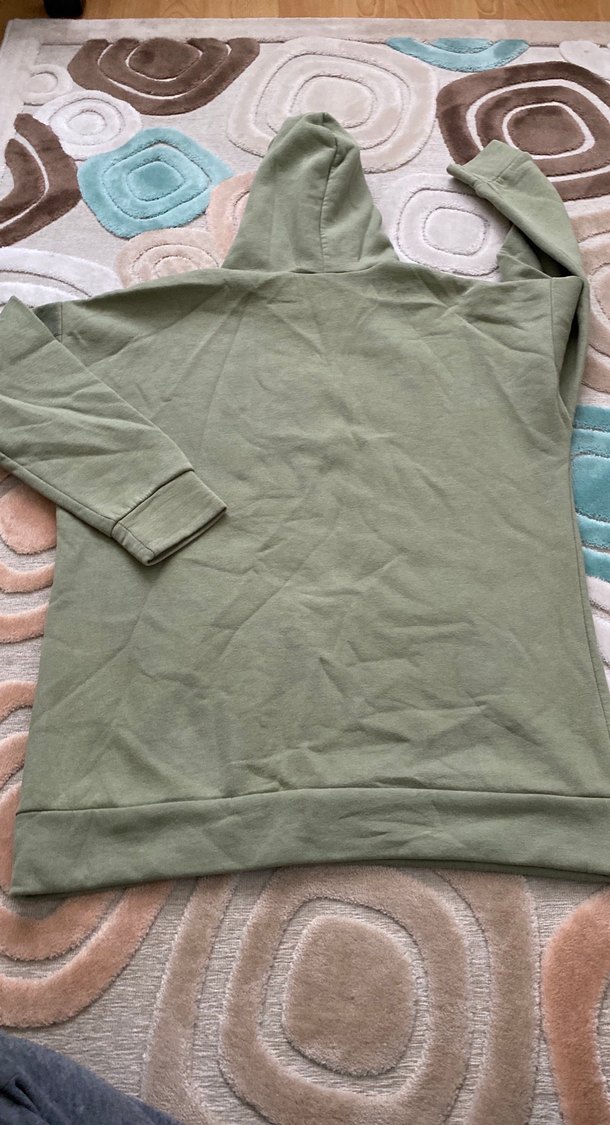 Açık yeşil kapşonlu sweat - Görsel 3