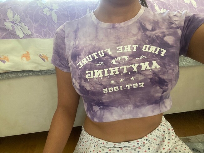 xs Beden mor Renk Mor crop