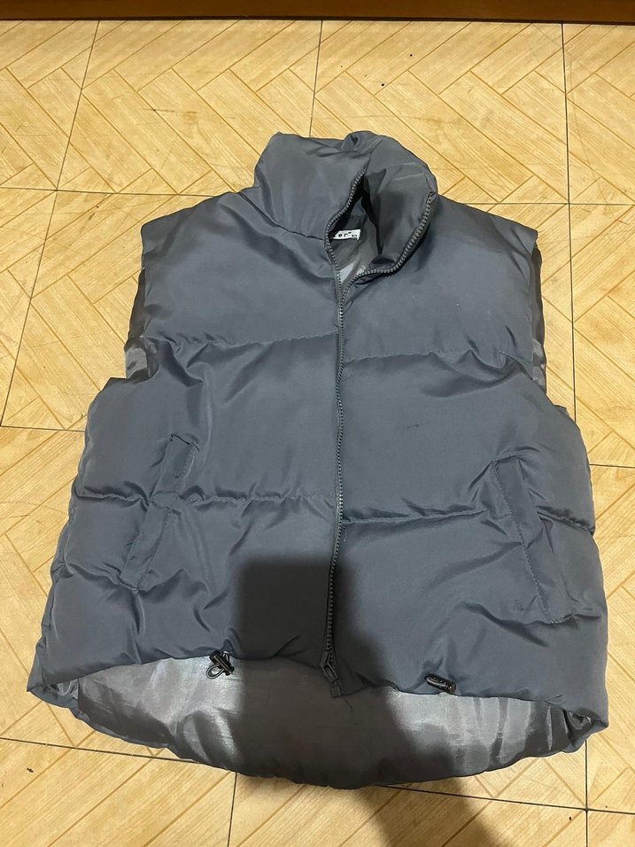 Gri Kadın Fermuarlı Şişme Yelek - Görsel 2