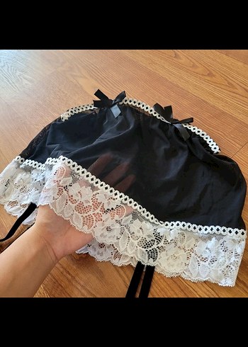 Dantel Detaylı Siyah Hemşire Korsesi - Görsel 2