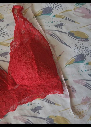 m Beden Kırmızı Bohem Dantel Bralet