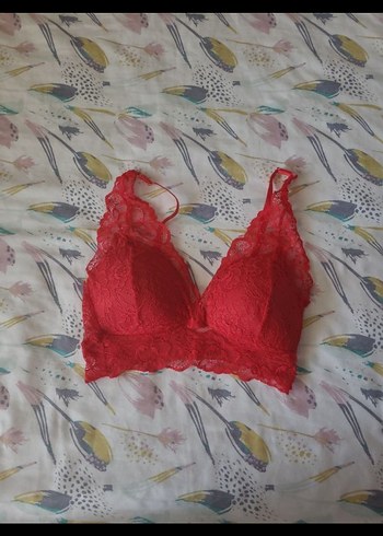 Kırmızı Bohem Dantel Bralet