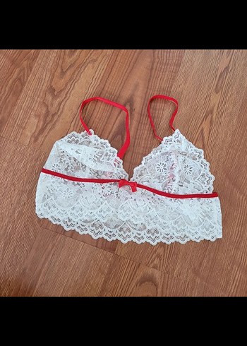 Nakışlı Beyaz Mini Bohem Bralet