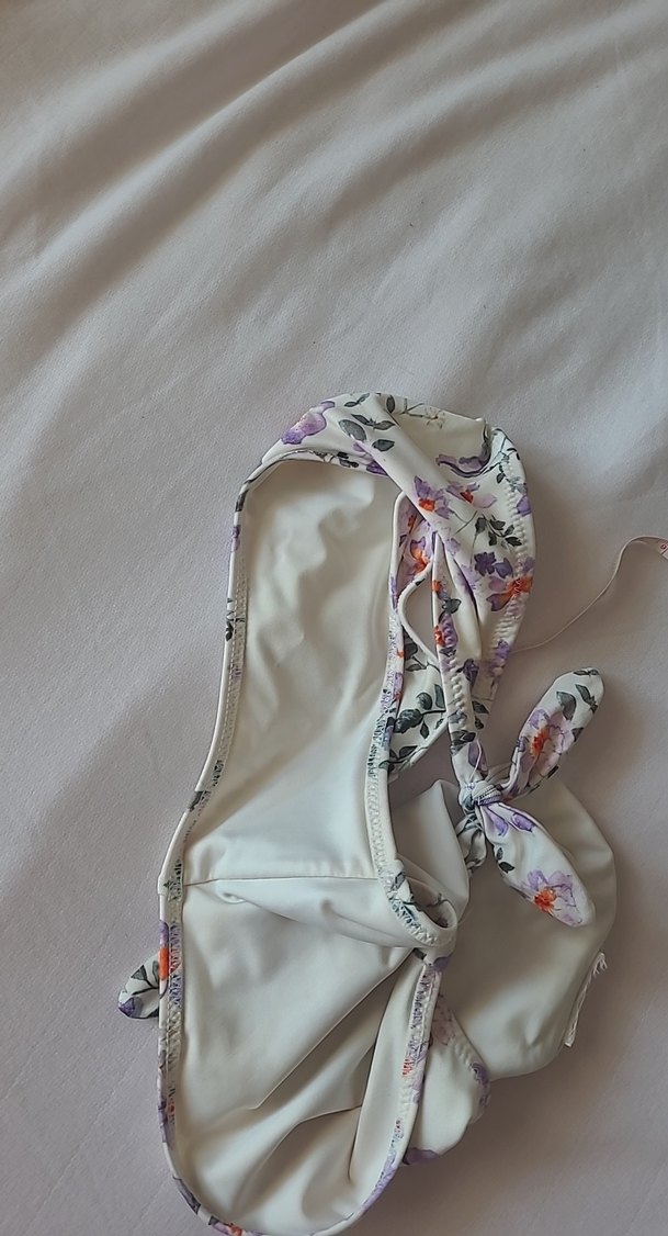 Beyaz Çiçek Desenli Bohem Bikini Altı - Görsel 3