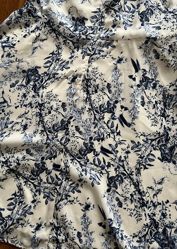 Zara Navy Straplez Midi Bohem Elbise - Görsel 4