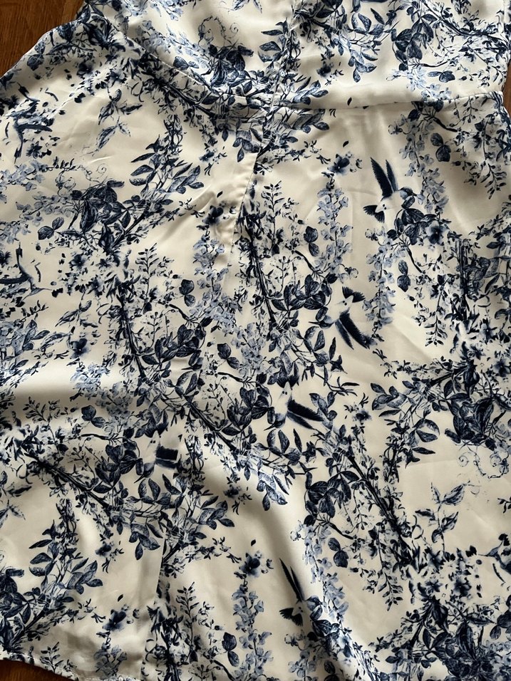 Zara Navy Straplez Midi Bohem Elbise - Görsel 4