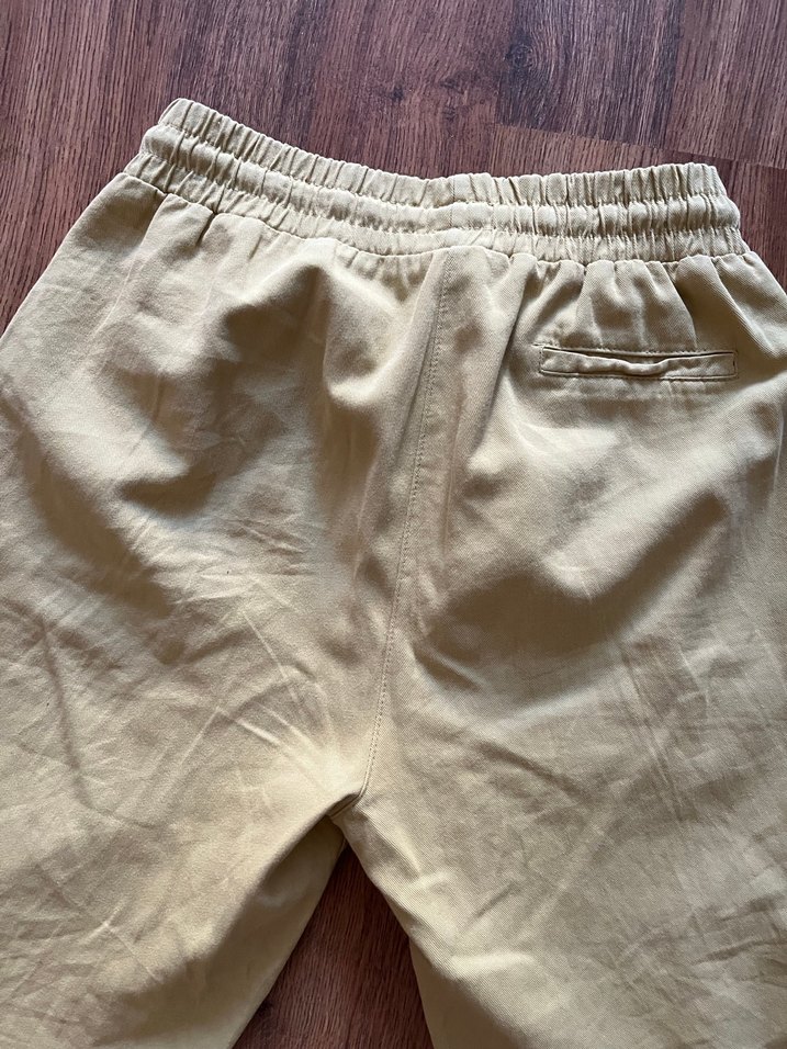 Bej Kemerli Rahat Kesim Kadın Keten Pantolon - Görsel 4