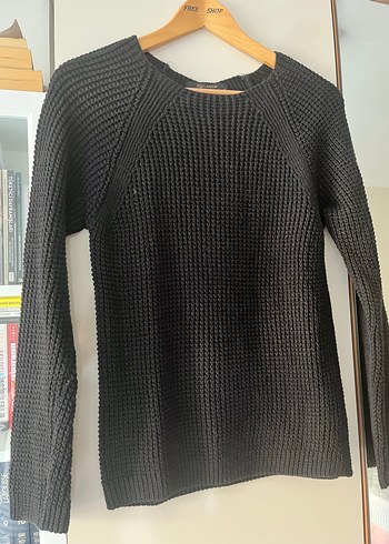 ZARA Siyah Kadın Triko Bisiklet Yaka Kazak - Görsel 3