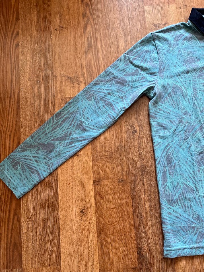 U.S Polo Turkuaz Mavisi Taşlamalı Desenli Erkek Polo Tişört - Görsel 4