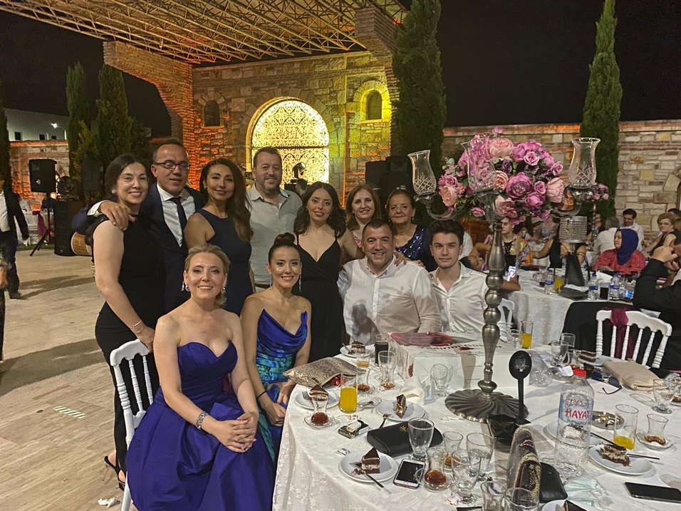 Şeref Vural Lacivert Straplez Uzun Abiye Elbise - Görsel 4