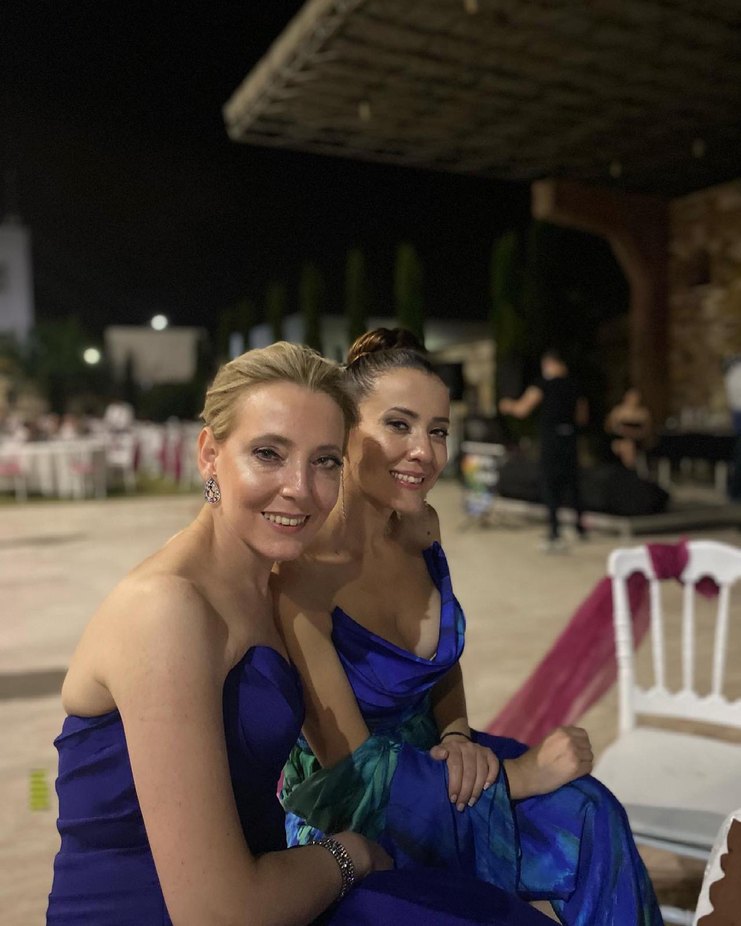 Şeref Vural Lacivert Straplez Uzun Abiye Elbise - Görsel 5