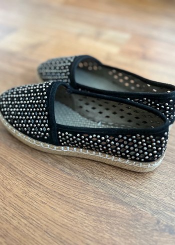 Siyah Payetli Dolgu Topuklu Kadın Espadril - Görsel 3