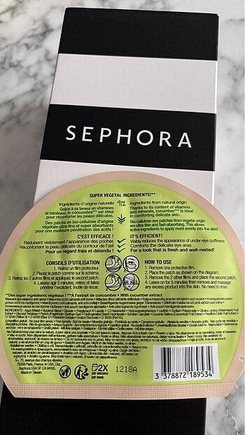 Sephora göz maskesi - Görsel 2