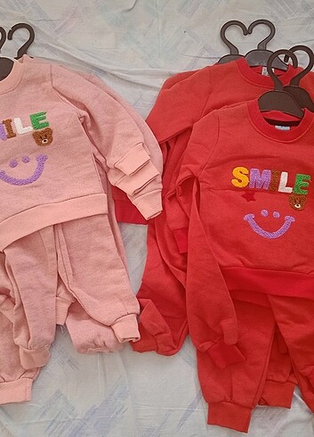 2 Yaş Beden pembe Renk Bebek takımları