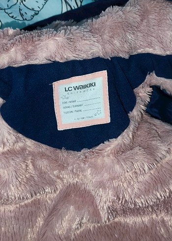 Kız Çocuk Nakışlı Kürklü Mavi Kaban - Görsel 10