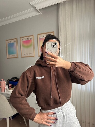 Crop eşofman üstü