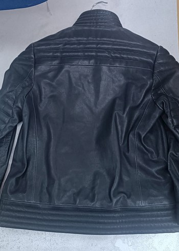 çocuk Siyah Deri Biker Ceket - Görsel 2