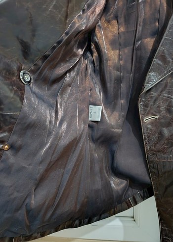 Kahverengi Deri Biker Ceket - Görsel 5