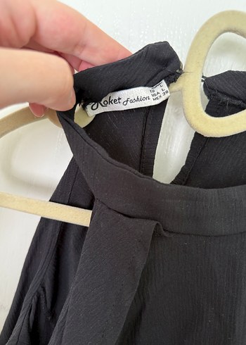 l Beden Roket Fashion Siyah omuz dekolteli bluz