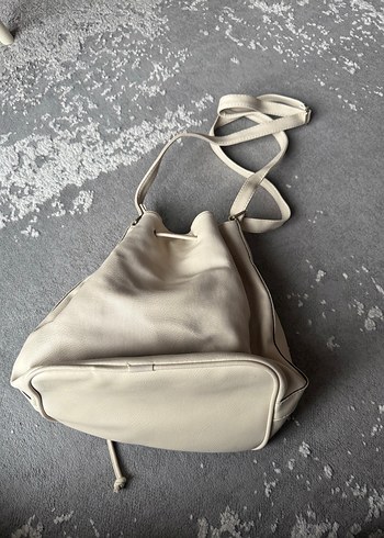 Bej Deri Minimalist Kadın Çanta - Görsel 2