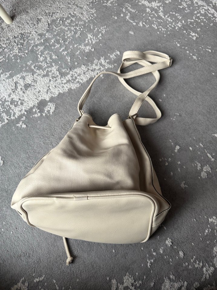 Bej Deri Minimalist Kadın Çanta - Görsel 2
