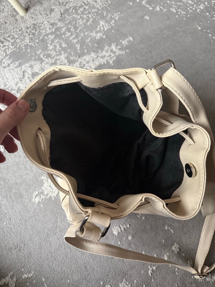 Bej Deri Minimalist Kadın Çanta - Görsel 3