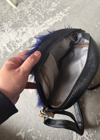 Mavi Kürk Detaylı Kadın Çanta - Görsel 3