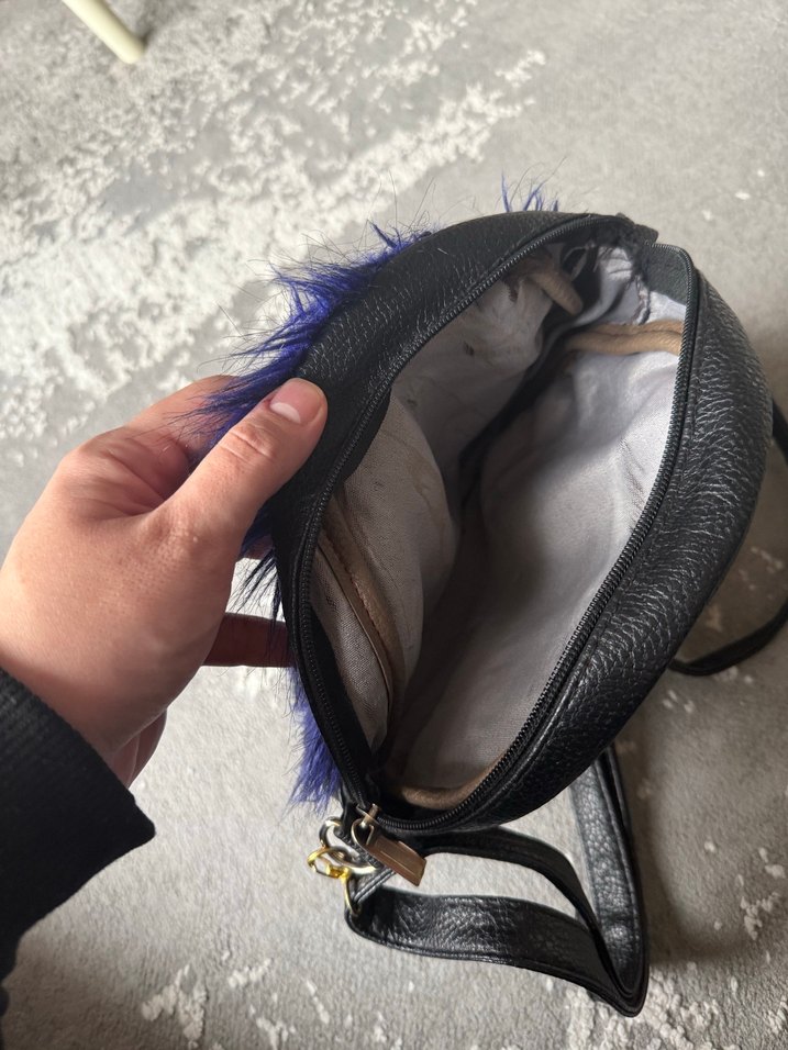 Mavi Kürk Detaylı Kadın Çanta - Görsel 3