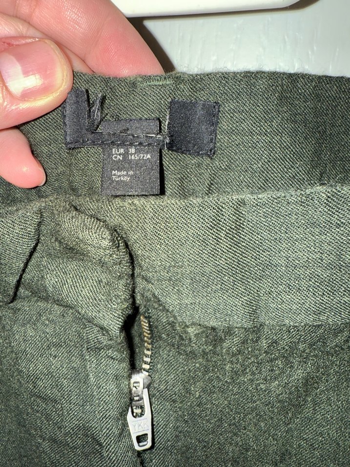 Mango Kadın Yeşil Keten Rahat Kesim Pantolon - Görsel 3