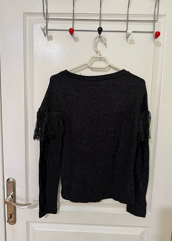 Birgi Püsküllü Siyah Kadın Triko Kazak - Görsel 4