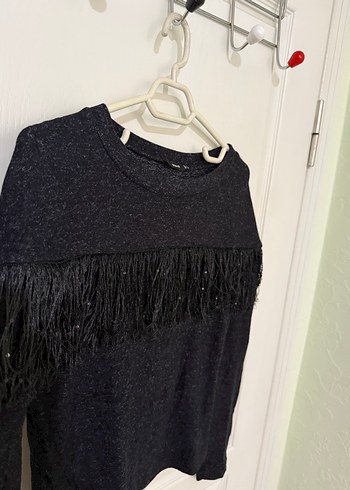 Birgi Püsküllü Siyah Kadın Triko Kazak - Görsel 3