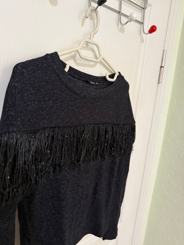 Birgi Püsküllü Siyah Kadın Triko Kazak - Görsel 3