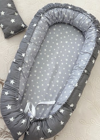 Yıldız Desenli Gri Bebek Yatak Seti Babynest - Görsel 3
