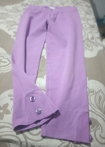 LC Waikiki Düğmeli Mor Kız Tayt
